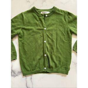 Orchid Lane 6 year girls cardigan button up cottage teatime  100% cotton pine gr